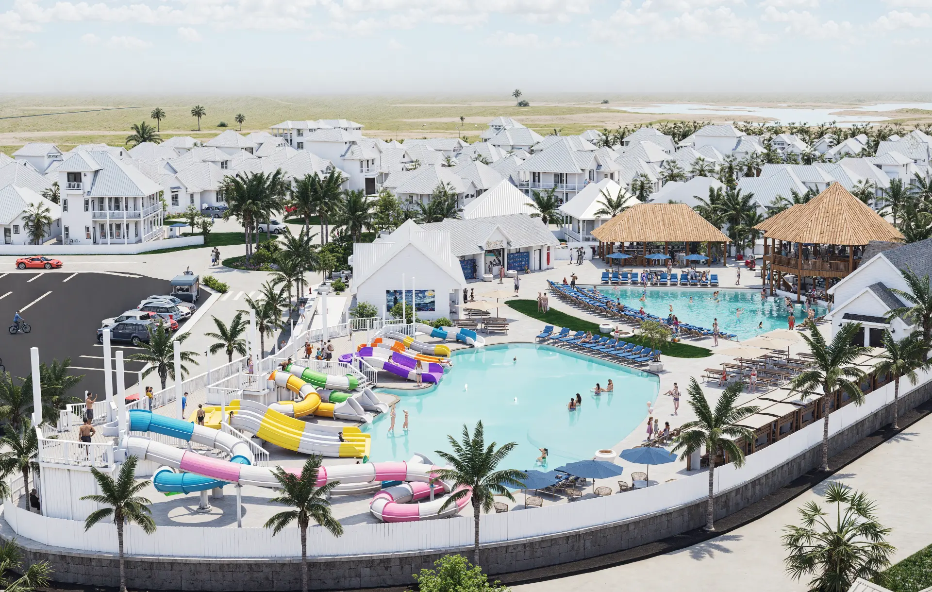 Spoonbill Lagoon waterpark and resort pool concept