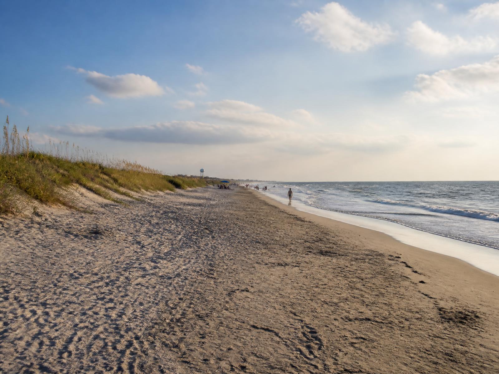 Sandy Gulf Coast beach and natural dunes in Port Aransas, Texas